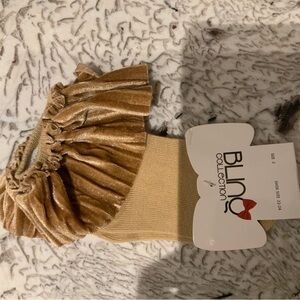 Toddler velvet ruffle detail party Christmas socks size 2